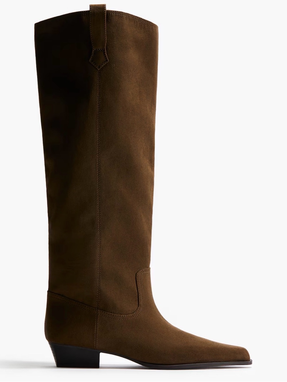 H&M Brown Suede Over-the-Knee Western Boot